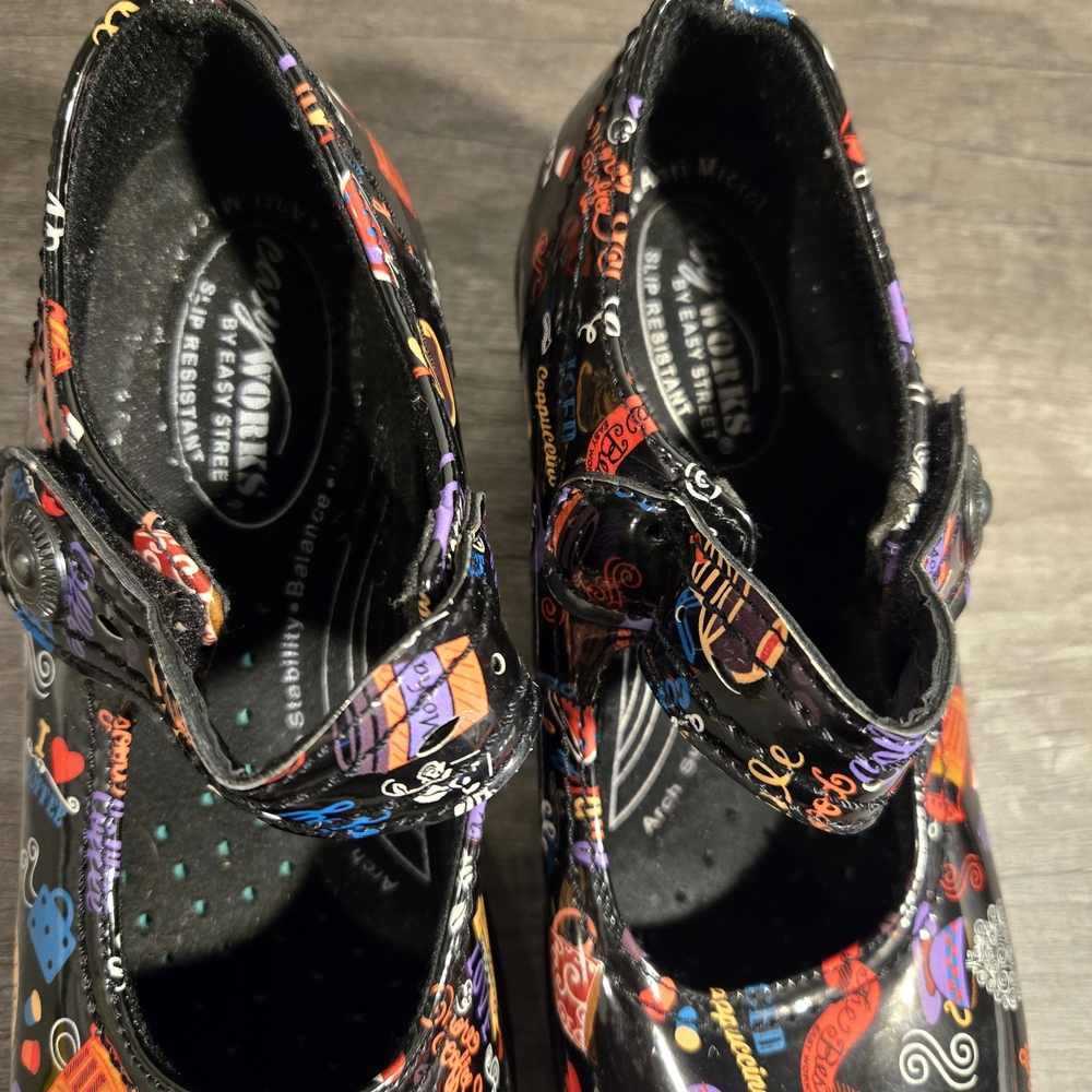 Coffee Pattern Work Shoes Non Slip - Picture 4 of 7